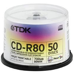 TDK ELECTRONICS CORPORATION TDK 52x CD-R Media - 700MB - 50 Pack (ZCD-R80ISHCB50)