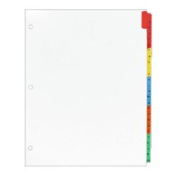 Sparco Products Table Of Contents Indexes, Punched, A-Z Tabs, Assorted/White (SPR21905)