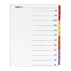 Sparco Products Table Of Contents Indexes, Punched, Jan-Dec, Assorted/White (SPR21906)