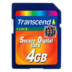 TRANSCEND INFORMATION Transcend flash memory card - Flash memory card - 4 GB - 133x - SD Secure Digital