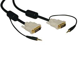 Tripp Lite DVI Dual Link Cable with Audio - 1 x DL DVI-D, 1 x Mini-phone Stereo - 1 x DL DVI-D, 1 x Mini-phone Stereo - 10ft