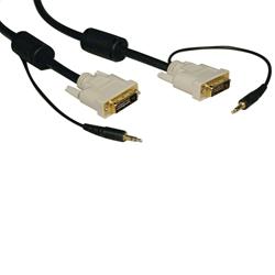 Tripp Lite DVI Dual Link Cable with Audio - 1 x DL DVI-D, 1 x Mini-phone Stereo - 1 x DL DVI-D, 1 x Mini-phone Stereo - 6ft