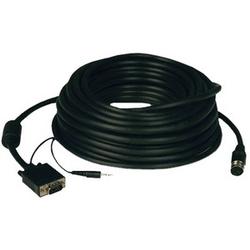 Tripp Lite Easy Pull All-in-One SVGA/VGA Monitor Cable with Connectors - 1 x HD-15, 1 x Mini-phone - 1 x HD-15, 1 x Mini-phone - 100ft - Black