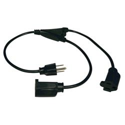 Tripp Lite P022-001-2 Power Extension Splitter Cable - 130V AC - 1ft - Black