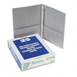 Esselte Pendaflex Corp. Twin Pocket Portfolios with Three Tang Fasteners, Gray, 25 per Box (ESS57705)