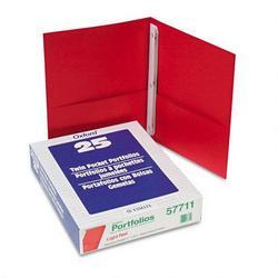 Esselte Pendaflex Corp. Twin Pocket Portfolios with Three Tang Fasteners, Red, 25 per Box (ESS57711)