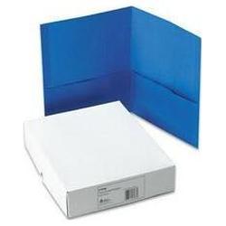 Avery-Dennison Two Pocket Portfolios, Embossed Paper, 30 Sheet Capacity, Light Blue, 25/Box (AVE47986)