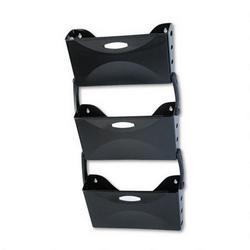 RubberMaid Ultra™ Hot File® Three Pocket Wall File Set, Legal Size, Black (RUB18563)