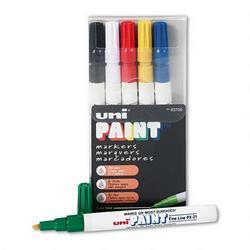 Faber Castell/Sanford Ink Company Uni® Paint Opaque Oil Based Paint Marker, Fine Point, 6 Color Set (SAN63720)