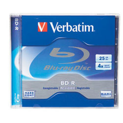 VERBATIM CORPORATION Verbatim Blu-ray Disc BD-R 25GB 4X Branded 1pk Jewel Case
