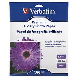 VERBATIM Verbatim Premium Photo Paper - Letter - 8.5 x 11 - 235g/m - Glossy - 25 x Sheet