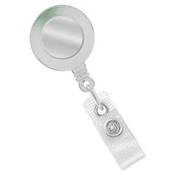BRADY PEOPLE ID - CIPI WHITE ROUND SPRING CLIP REEL SILVER ST (2120-4508)