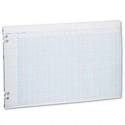 Wilson Jones/Acco Brands Inc. White Columnar Sheets, Double Page Format, 30 Columns, 11 x 17, 100/Pack (WLJ5030)