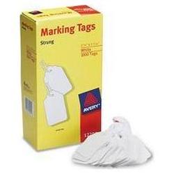 Avery-Dennison White Price Tags, Strung with White Twine, 2 3/4 x 1 11/16, 1000/Box (AVE12201)