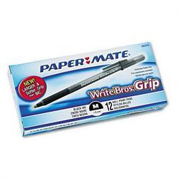 Papermate/Sanford Ink Company Write Bros. Grip Ballpoint Pen, Medium Point, Black Ink, Dozen (PAP88079)