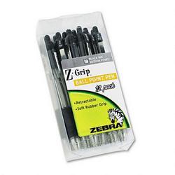 Zebra Pen Corp. Z Grip™ Disposable Retractable Ballpoint Pen, Medium Point, Black Ink, Dozen (ZEB22210)