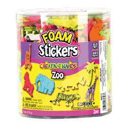 Fibre-Craft Materials Corp Zoo Foam Stickers, 6 oz. Bucket, Assorted Colors (FCM88972)