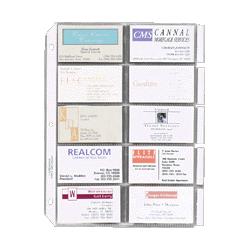 Sparco Products business card page refill, with tab, 11 x8-1/2 , 5/pack, clear (SPR00701)