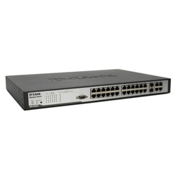 D-LINK SYSTEMS D-Link DES-3028P Managed Stackable Ethernet Switch with PoE - 24 x 10/100Base-TX LAN, 2 x 10/100/1000Base-T LAN, 2 x 10/100/1000Base-T LAN