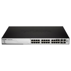 D-LINK SYSTEMS D-Link DGS-3100-24 Managed Stackable Ethernet Switch - 4 x SFP (mini-GBIC) Shared - 24 x 10/100/1000Base-T LAN, 2 x