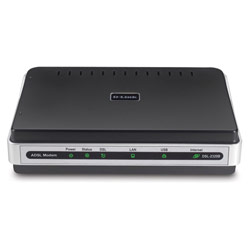 D-LINK SYSTEMS D-Link DSL-2302B ADSL 2/2+ Ethernet/USB Modem - 1 x RJ-45 10/100Base-TX, 1 x RJ-11 DSL, 1 x USB - 24Mbps - External