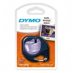 DYMO LetraTag 16952 Printer Tape Cassette - 0.5 x 12.8ft - 1 x Roll - Clear, Black