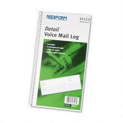 Rediform Office Products Detail™ Voice Mail Log Book, 10-3/4x5-3/4, Wirebound, 600 Msgs, 50 Pgs (RED51113)