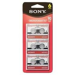 Sony Dictation Microcassettes, 90 Minutes (45 x 2), 6/Pack