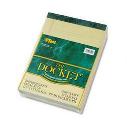 Tops Business Forms Docket® Legal Ruled Pad, 16#, Letter Size, Canary, 50 Sheets/Pad, 12/Pack (TOP63400)