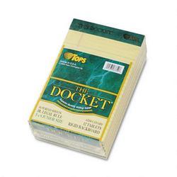 Tops Business Forms Docket® Legal Ruled Perforated Pad, 16#, 5x8, Canary, 50 Sheets/Pad, 12/Pack (TOP63350)