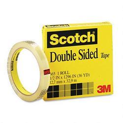 3M Double-Sided Tape, 3 Core, 1/2 x36Yards, Clear (MMM66512X1296)