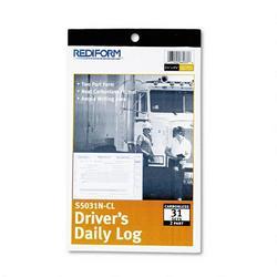 Rediform Office Products Driver's Daily Log Carbonless Duplicate Book, 5-3/8 x 8-3/4, 31 Sets/Book (REDS5031NCL)