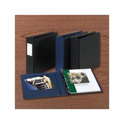 Avery-Dennison Durable Vinyl Slant Ring Binder with Label Holder, 4 Capacity, Black (AVE08802)