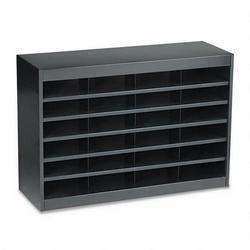 Safco Products E-Z Stor® Steel Literature Center, Letter, 24 Compartments, 25-3/4 h, Black (SAF9211BLR)