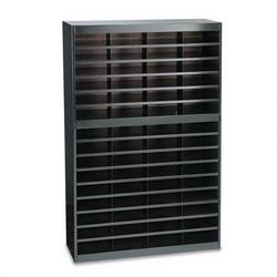 Safco Products E-Z Stor® Steel Literature Center, Letter, 60 Compartments, 60 h, Black (SAF9231BLR)