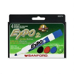 Faber Castell/Sanford Ink Company EXPO® Low Odor Dry Erase Markers, Four-Color Sets, Bullet Tip (SAN82074)