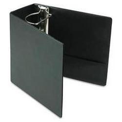 Cardinal Brands Inc. Easy Open® D-Ring Binder with Finger Slot, Leather Grain Vinyl, 5 Capacity, Black (CRD18762)