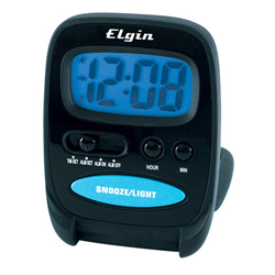 Elgin 3502E Travel Alarm Clock with Red Flashing Alarm