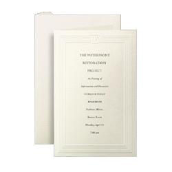 First-Base Embossed Invitation Cards, 40 Cards/40 Envelopes, Ivory (FST71049)