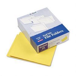 Esselte Pendaflex Corp. End Tab Folders, 3/4 Exp., 2 Fasteners, 2-Ply Tab, Letter, Yellow, 50/Box (ESSH10U13Y)