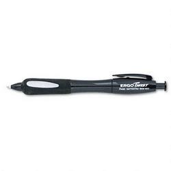 Pentel Of America Ergotwist™ Retractable Ballpoint, Medium Point, Black Barrel, Black Ink (PENBK99AA)