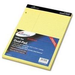 Ampad/Divi Of American Pd & Ppr Evidence® Canary Dual Pad with 3 Margin, Law Rule, 100 Sheets (AMP20245)