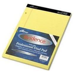 Ampad/Divi Of American Pd & Ppr Evidence® Canary Dual Pad with Wide Rule, 8-1/2 x 11-3/4, 100 Sheets (AMP20243)