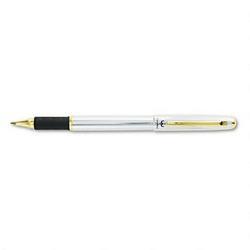 Pentel Of America Excalibur® Roller Ball Pen, Fine Tip, Polished Silver/24K Gold Trim (PENRX15ZXA)
