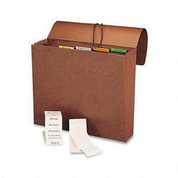Smead Manufacturing Co. Expanding File with Flap & Elastic Cord, 6 Pockets, Insertable Tabs, Letter, 12x10 (SMD70540)