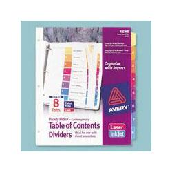 Avery-Dennison ExtraWide™ Ready Index® Dividers with Multicolor Tabs, Laser/Ink Jet, Tabs 1-10 (AVE11165)