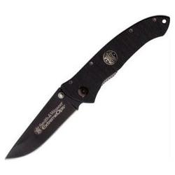 Smith & Wesson Extreme Ops, 3.50 In. Black Blade, Black G10 Handle, Plain