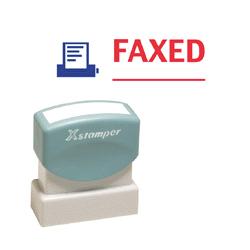 Shachihata Inc. U.S.A. Faxed Ink Stamp, 1/2 x1-5/8 , Blue/Red Ink (SHA2023)