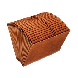 Globe Weis/Cardinal Brands Inc. File, 21 Pockets, without Flap, A-Z, 1/3 Cut Tabs, Letter, Brown (GLWR217AHD)
