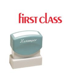 Shachihata Inc. U.S.A. First Class Ink Stamp, Impression 1/2 x1-5/8 , Red Ink (SHA1332)